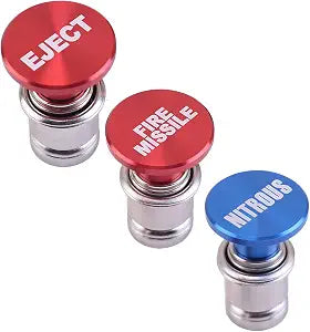 3-Pack Functional Cigarette Lighter | "EJECT" "FIRE" "MISSILES" "NITROUS" Design | 12V Fast-Heating Auto Lighter with Safety Cap | Durable Anodized Aluminum Shell for Cars Trucks SUVs Boats