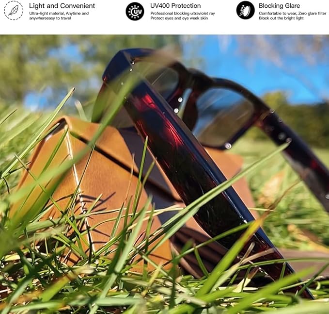 OhO sunshine, Polarized Sunglasses with Bluetooth Speaker, Open Ear Audio, Athletic/Outdoor UV Protection and Voice Control