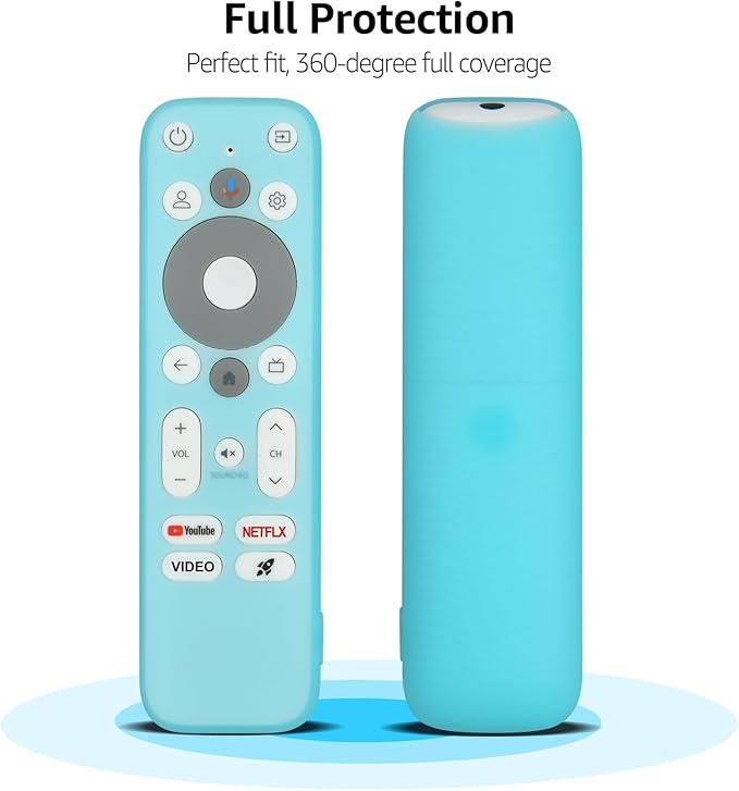 [Glow Blue] Luminous Remote Cover Compatible with Onn Android TV 4K UHD Stick TV Box 100024646 100026240 Remote Controller Lightweight Anti-Slip Skin-Friendly Silicone Skin Sleeve