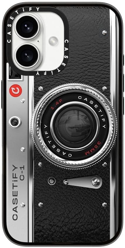 CASETiFY Compact iPhone 16 Case [4 ft. 2X Military Grade Drop Protection/Slim/Lightweight] - Camera Case - Classic - Clear Black