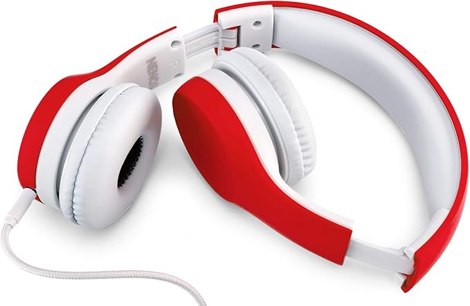 Nenos Kids Headphones for Toddlers - Limited Volume (Red)