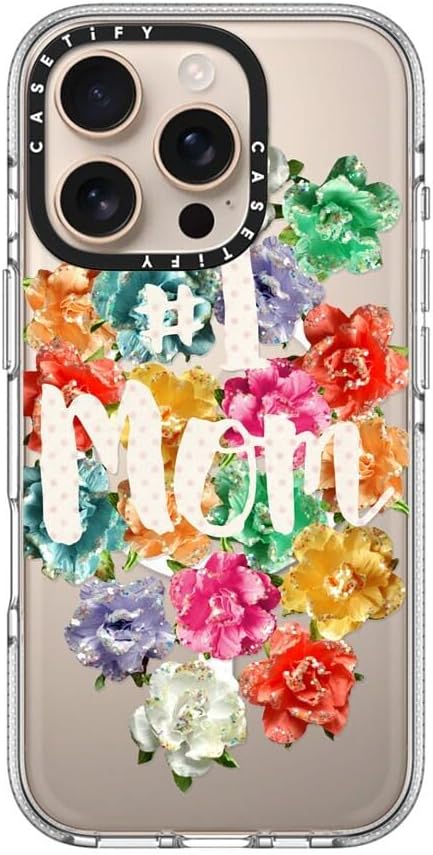 CASETiFY Clear iPhone 16 Pro Case [Not Yellowing / 6.6 ft. 3X Military Grade Drop Protection/Compatible with Magsafe] - #1 Mom - Clear