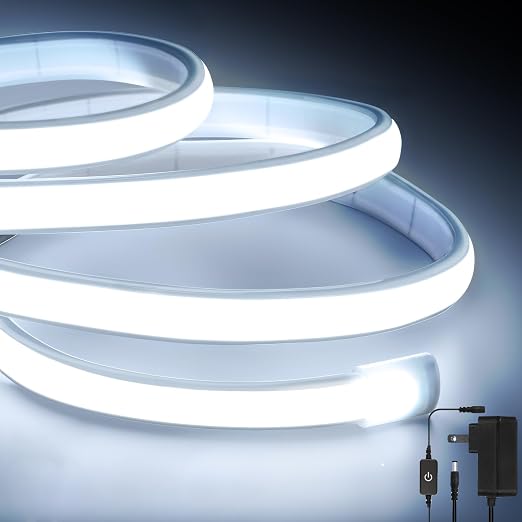 16.4FT 6500K White COB LED Strip Lights 12V LED Light Strip