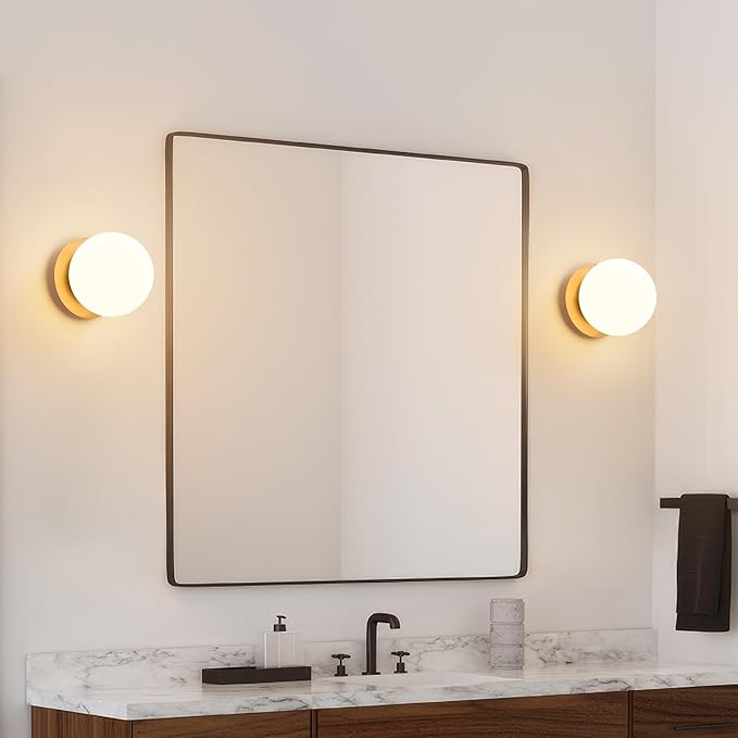 Premium Brass Globe Wall Sconce - Luxury Mid-Century Modern Lighting