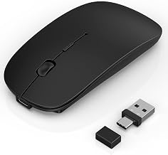 S1 Bluetooth Mouse for Laptop/MacBook Air/Pro & iPad, Wireless Rechargeable Mouse with Type-C, Slim Mouse Jiggler for iMac, 4 Connection Modes, Silent Click, 1600 DPI Compatible Mac OS/Windows - Image 1