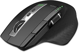 Rapoo Bluetooth Wireless Mouse, 4 Adjustable DPI Rechargeable, Multi-Device (3 Bluetooth+USB) Programmable Ergonomic Mouse with Side Roller, Laser Mouse for Laptop Desktop PC - Image 1