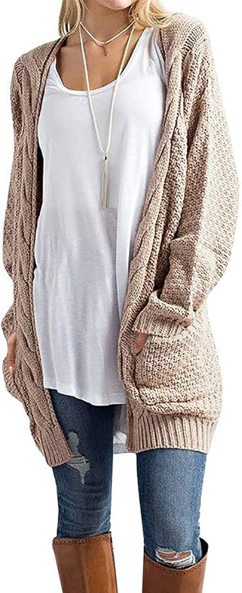 GRECERELLE Womens Fall Winter Long Sleeve Cardigans Sweater with Pockets