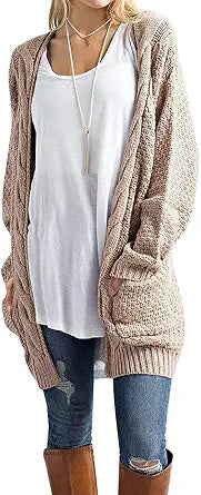 GRECERELLE Womens Fall Winter Long Sleeve Cardigans Sweater with Pockets