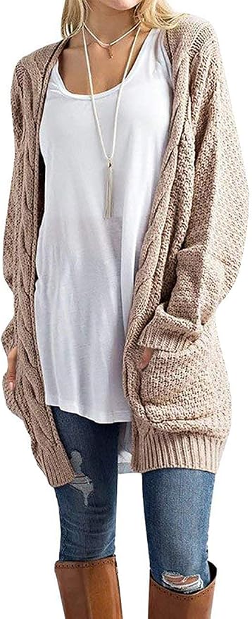 GRECERELLE Womens Fall Winter Long Sleeve Cardigans Sweater with Pockets