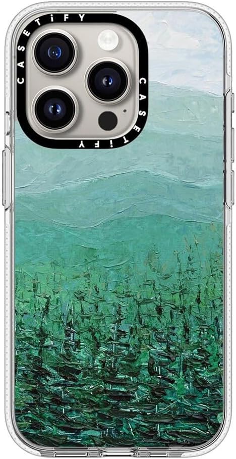 CASETiFY Clear iPhone 15 Pro Case [Not Yellowing / 6.6 ft. 3X Military Grade Drop Protection/Compatible with Magsafe] - Pine Forest - Clear