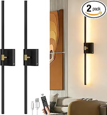iThird Battery Operated Wall Sconces Set of 2: 10000mAh Rechargeable Wireless Wall Lights, 360° Rotatable Magnetic Wall Lamp, 4CCT Dimmable LED Wall Lighting for Bedroom Living Room Hallway, 31.7in
