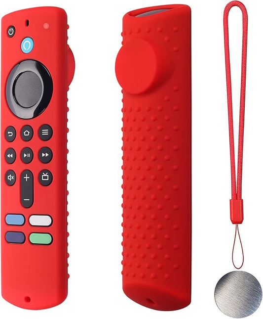 Remote Cover for TV Stick 3rd Gen 2021 /Stick 4k Max Silicone Case Anti-Slip Silicone Protective Case Silicone Sleeve with Magnetic tech(Red)
