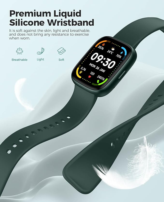 SOUYIE Smart Watches with Women and Men for Android and iPhone, 100+ Fitness Tracker Smartwatch, IP68 Waterproof, Health Monitor for Heart Rate, Sleep & Stress
