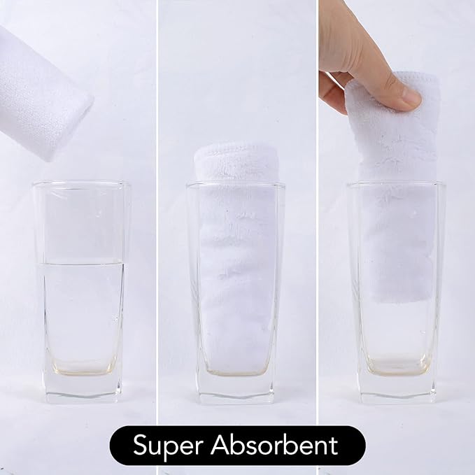 SINLAND Microfiber Facial Cloths Fast Drying Washcloth 12inch x 12inch Absorbent Face Wash Cloth Soft Makeup Remover Cloths