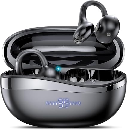 Clip-On Open Ear Earbuds Wireless Bluetooth 6.0 with Heart Rate Monitor
