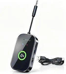 Bluetooth 6.0 Transmitter Receiver, 2-in-1 Wireless Audio Adapter for Plane