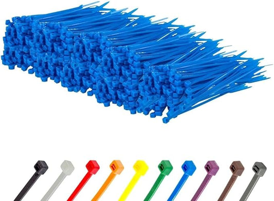 GTSE 4 Inch Blue Zip Ties, 1,000 Bulk Pack, 18lb Strength, UV Resistant Small Nylon Cable Ties, Self-Locking 4" Tie Wraps