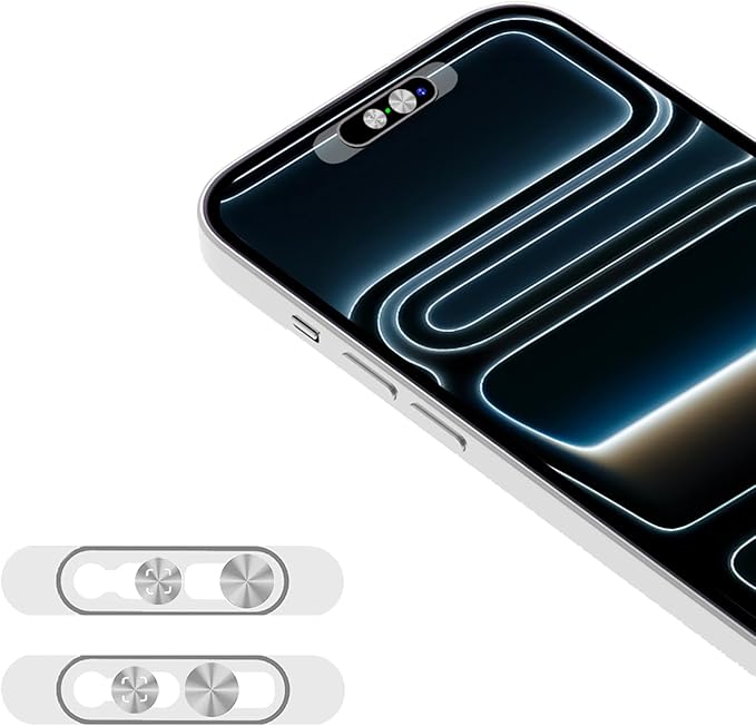 Front Camera Cover Compatible for iPhone 17/17 Air/17Pro/17Pro Max/16/16Plus/16Pro/16Pro Max/15/15Plus/15Pro/15Pro Max/14Pro/Pro Max,On/Off Face Recogition,Protect Privacy and Security-Silver&Silver