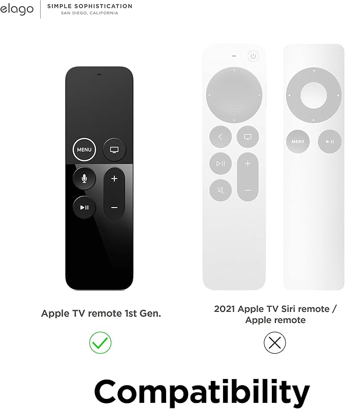 elago R5 Locator Case Compatible with Apple TV Siri Remote 1st Generation and Compatible with AirTag - Lanyard Included, Heavy Shock Absorption, Drop Protection, Full Access to All Functions [Black]