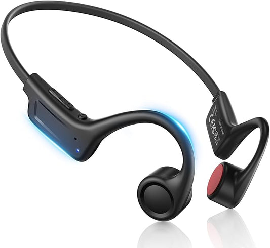 Kinglucky Bone Conduction Headphones, 2026 NEW Open Ear Earbuds with Mic, 23.5g Lightweight Secure Fit Bluetooth 5.4 Headphones, IPX5 Waterproof Sports Headset for Running, Cycling, Walking (Black)
