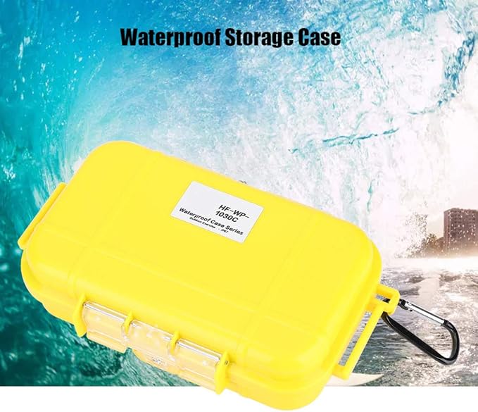 Small Waterproof Storage Case, Dry Box Protective Case Shockproof Survival Storage Container 6.29 * 3.54 * 1.57in Floating Hard Shell Wet Dry Box Airtight for Fishing Outdoor Gear