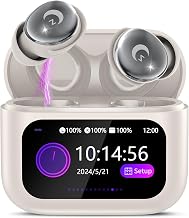 2026 Sleep Earbuds Bluetooth 5.4 in Ear Smart Touch Screen Ear Buds, 48H Playtime Mini Sleep Headphones Small Design for Side Sleepers, 5 EQ Modes, Crystal-Clear Calls, IPX7 Waterproof Earphones Beige - Image 1