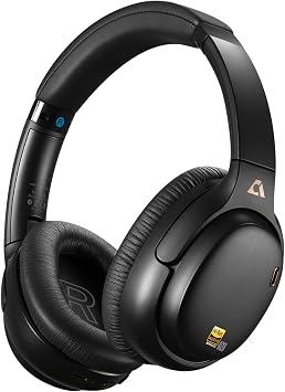 1Mii Noise Canceling Headphones Wired & Wireless for Airplane Travel, Black