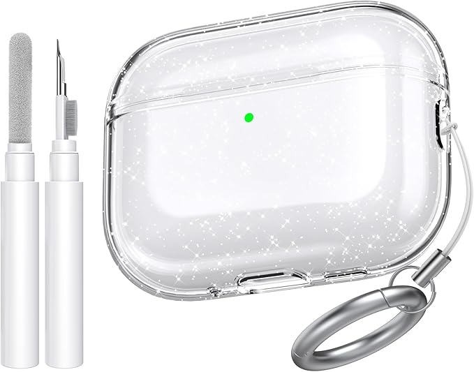 AhaStyle Clear Airpods Pro 3 Case Cover 2025 [Anti-Yellowing] Soft TPU Protective Skin for Apple AirPods Pro 3rd Generation Case with Cleaner Kit Support USB-C Charging Case and Wireless Charging