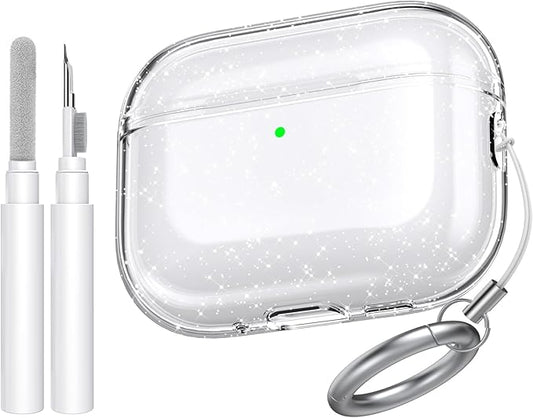 AhaStyle Clear Airpods Pro 3 Case Cover 2025 [Anti-Yellowing] Soft TPU Protective Skin for Apple AirPods Pro 3rd Generation Case with Cleaner Kit Support USB-C Charging Case and Wireless Charging