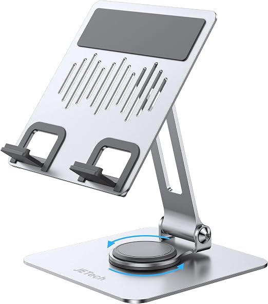 JETech Swivel Tablet Stand for 4-13" Tablets and Phones, Silver