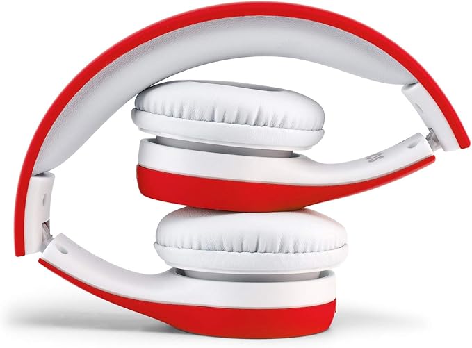 Nenos Kids Headphones for Toddlers - Limited Volume (Red)