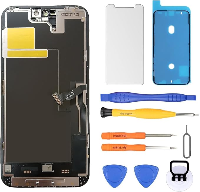 Replacement Screen for iPhone 14 Pro Max LCD FHD COF Retina Display Digitizer with Total Repair Tool Kits, Screen Protector, Waterproof Tape