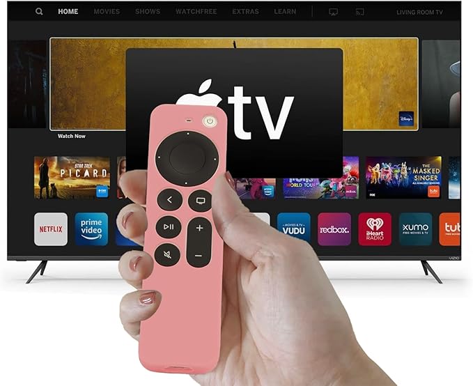LEFXMOPHY Case Cover for 2021 Apple 4K TV 6th Gen Siri Remote, Glow Red in Dark with Lanyard, Portable Electronic Device Cover with Full Access to Buttons and Ports