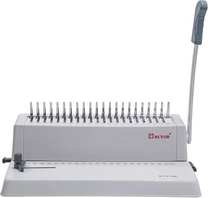 21 Hole Metal Binding Machine Comb Binding Manual Punch and Bind Operation Capacity:250 Sheets by BUYOR