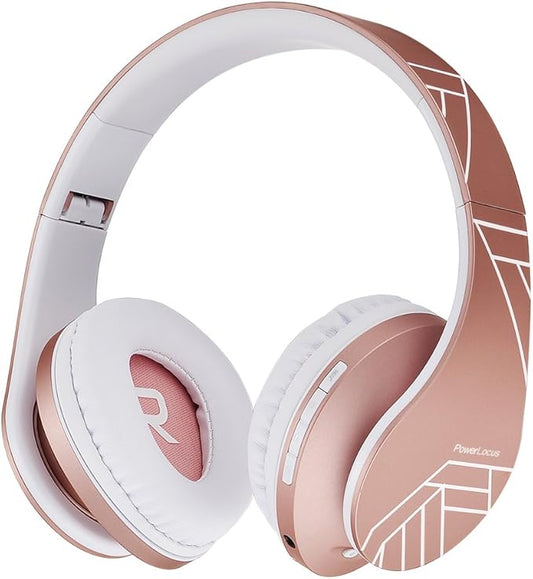 PowerLocus Kids Headphones Over-Ear, Bluetooth Wireless Headphones for Kids,with Microphone, Safe 85DB Volume Limited, Foldable with Carry Case, Audio Cable, Micro SD mode for Online Classes,PC,Phones