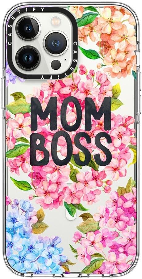 CASETiFY Clear iPhone 13 Pro Max Case [Not Yellowing / 6.6 ft. 3X Military Grade Drop Protection/Compatible with Magsafe] - MOM BOSS - Clear