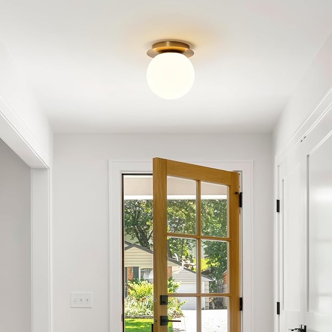 Premium Brass Globe Wall Sconce - Luxury Mid-Century Modern Lighting