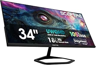New! Sceptre 34-inch Prime Gaming Monitor 3440 x 1440 up to 180Hz DisplayPort HDMI Build-in Speakers, Machine Black 2027 (E345B-QU180D Series)