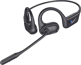 Open Ear Headphones with Mic, 29g Bluetooth Headset, Air Conduction Headphones with Dual Device Connection & Mute, Wireless Headset with Mic for Work, Driving, Office, Workout, Black - Image 1