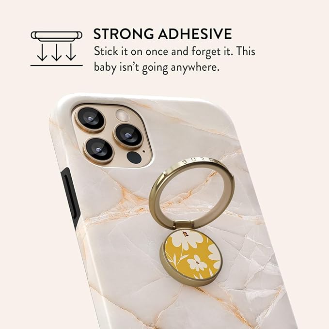 BURGA Cell Phone Ring, Holder Grip and Stand - Finger Phone Grip for Back of Smartphone Case, Kickstand 360 Rotation, Universal Ring for iPhone Samsung Galaxy Huawei Google Pixel, Stylish Accessories
