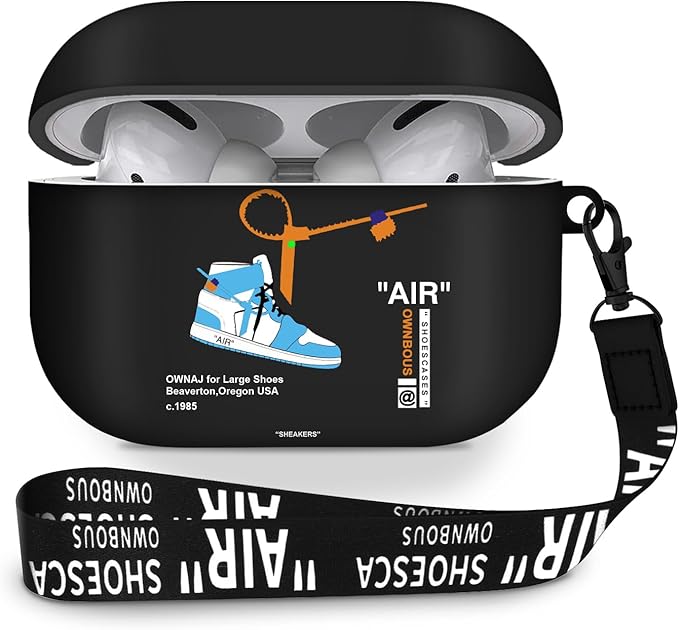Compatible Airpods Pro 3 Case(2025),Cool Design Shoe Print Soft Silicone Protective Cases for Apple AirPods Pro 3rd Generation Case,Airpod Pro 3 Cover with Lanyard & Keychain for Men/Boy