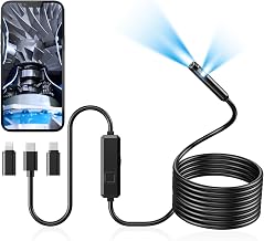 Acoath Endoscope Camera with Light, Dual-Lens 1920P HD Borescope with 8 Adjustable LED Lights, IP67 Waterproof Boroscope Inspection Tools, 16.4ft Semi-Rigid Snake Camera for iOS & Android - Image 1