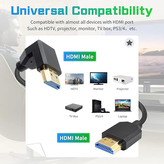 Duttek 90 Degree HDMI Coiled Cable 8K, Extreme Thin Down Angled HDMI Male to Male Coiled Cable, Short HDMI Cable High Speed 48Gbps Support 8K@60Hz 4K@120 for TV/Xbox /PS4 /PS5 4FT/1.2M