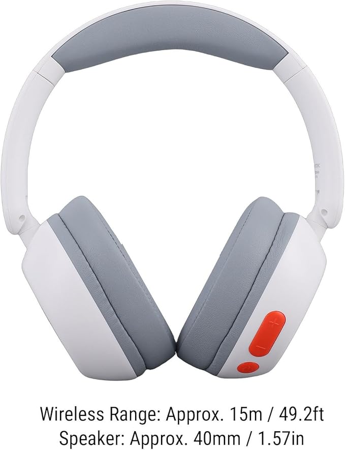 Kids Bluetooth Headphones, Wireless Headset with Volume Limit 85dB, 25H Playtime and LED Lights, Foldable Comfortable Design, Ideal for Children Teens Travel (White)