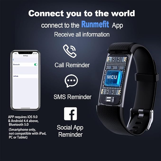 Fitness Tracker with Heart Rate Monitor/Step Counter/Calories, Activity Tracker Smart Watch Slim Smart Bracelet Sleep Monitor, IP68 Waterproof, Pedometer Health Tracker for Man Women