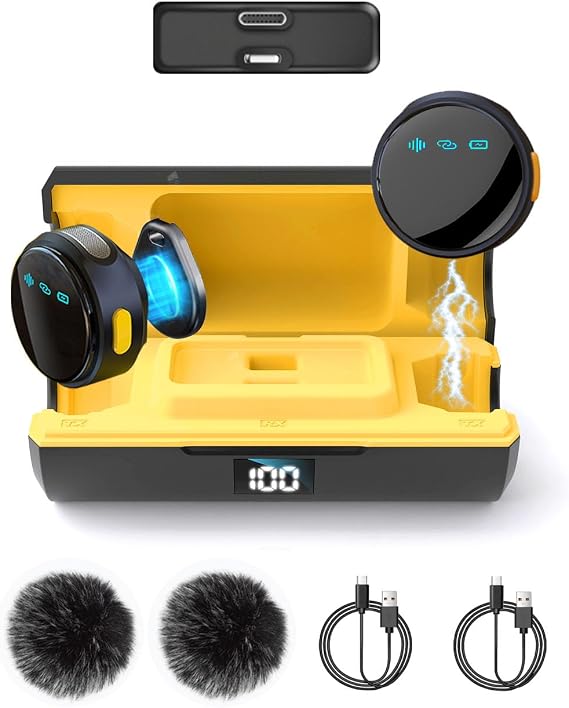 Caiord Wireless Lavalier Microphone for iPhone Android, Content Creator