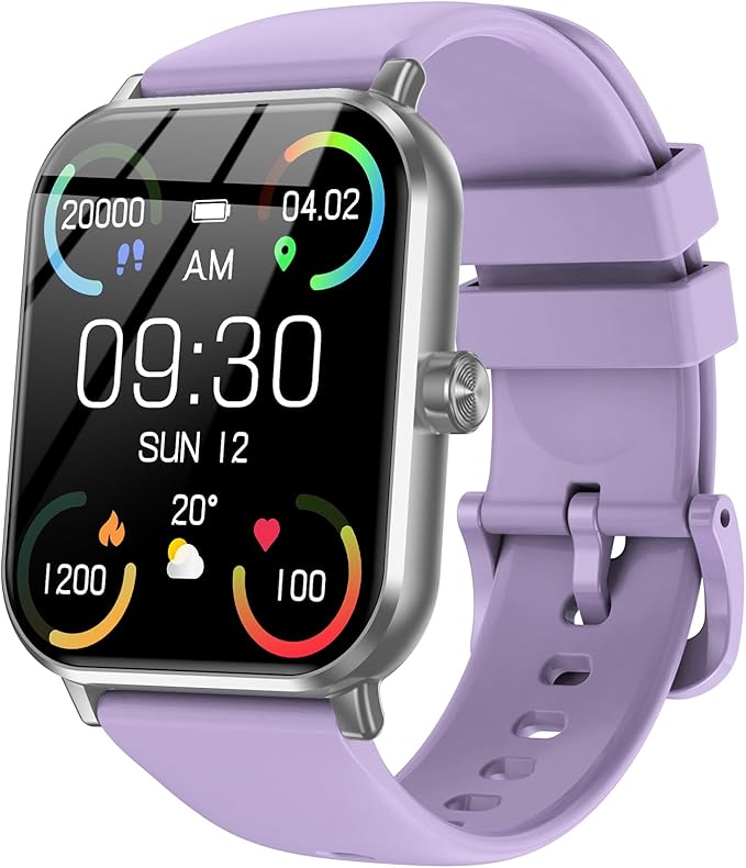 Smart Watch, 14-Day Battery Life,1.83" HD Touchsreen,130 Sports Modes, Bluetooth Call & Make Call, Health, Fitness & Sleep Tracker, Timer, 5 ATM Water-Resistance, Fitness Watch for Android/iOS, Purple