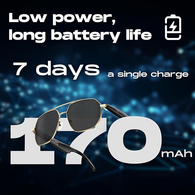 AI Translator Aviator Smart Glasses—Hands-Free Voice Translation in 164 Languages,Bluetooth Audio&Voice Assistant,UV400 Classic Sunglasses,IP67 Waterproof Smart Eyewear for Travel
