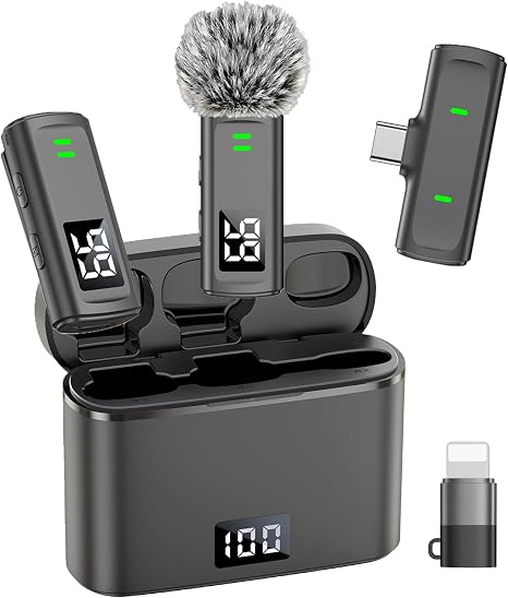 NPTCL Wireless Lavalier Mini Microphone for iPhone Video Recording