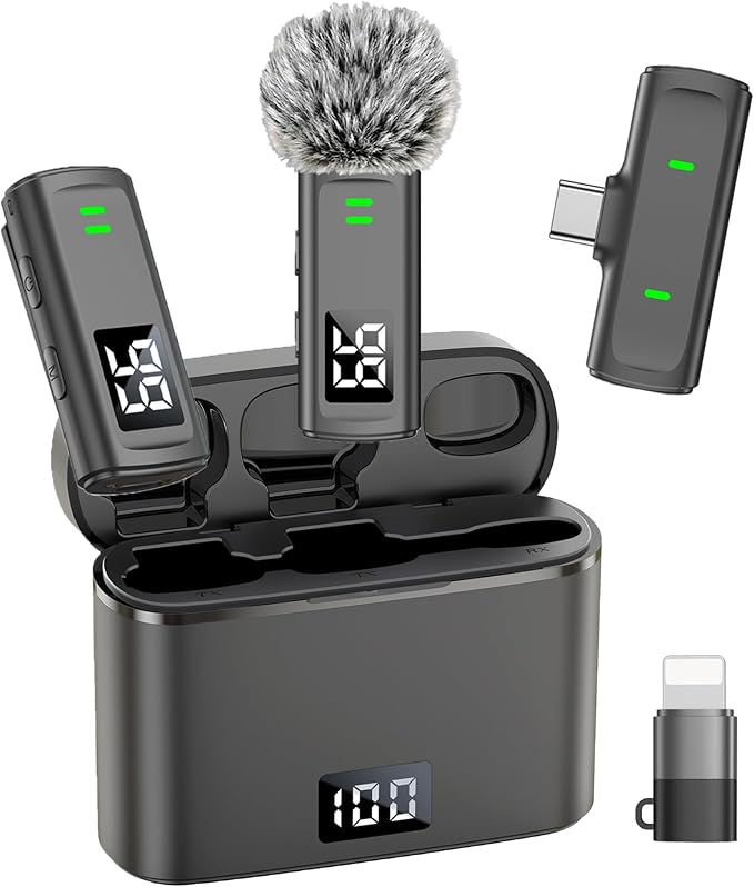 NPTCL Wireless Lavalier Mini Microphone for iPhone Video Recording